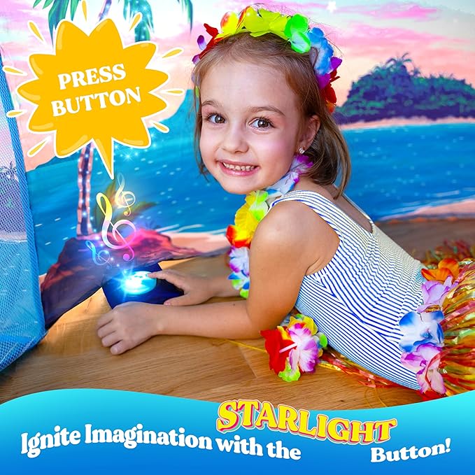 W&O Starlit Oasis with LED Lights & Sound – Glow-in-The-Dark Constellations for an Enchanting Stargazing Adventure – for Kids Ages 3-12 (Fan Not Included)