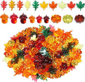 Fall Vase Filler,165 Pcs Acrylic Pumpkin Leaves Acorn Gems Sensory Bin Fillers for Thanksgiving Centerpieces Table Decorations,Table Scatters,Preschool Counting and Thanksgiving Craft