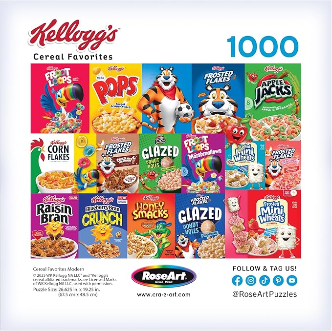 RoseArt - Kellogg's - Cereal Favorites Modern - 1000 Piece Jigsaw Puzzle