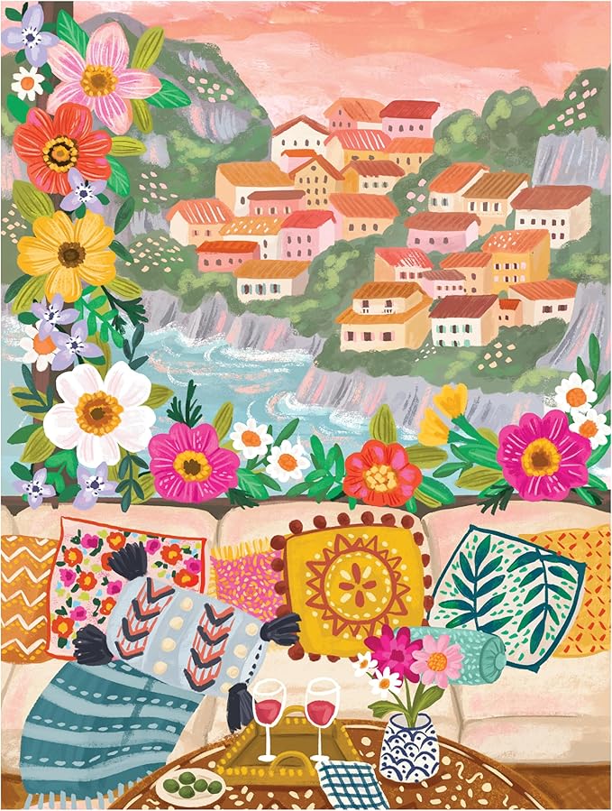 KI Puzzles 500-Piece Jigsaw Puzzle – Aromatherapy Blueboard with Candle – Cozy Olivia Gibbs Vacation Spot – 24x18 Relaxing Hygge Puzzle for Adults & Teens