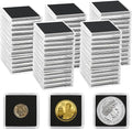 Uncle Paul 80 PCS Coin Capsules, Coin Snap Holders with 5 Sizes Black Gaskets 20/25/30/35/40mm, Clear Coin Cases for Coin Collection Supplies Silver Dollar Pounds Cents