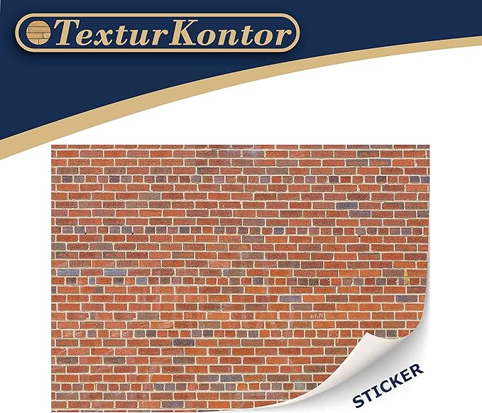 3 Sheets Self-Adhesive Wall Cladding for Dollhouse 1:12 Scale (Red Clinker)