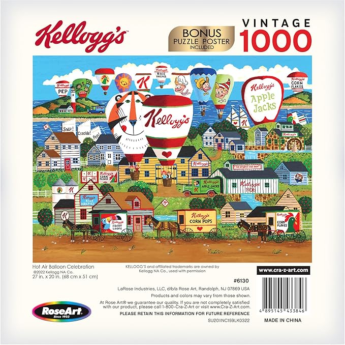 RoseArt - Kellogg's - Hot Air Balloon Celebration - 1000 Piece Jigsaw Puzzles for Adults