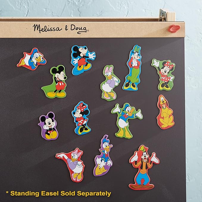 Melissa & Doug Disney Mickey Mouse Wooden Character Magnets (20 pcs) Toys for Disney Fans, Mickey Mouse Fridge Magnets, Pretend Play & Toddler Toys for Kids Ages 2+