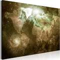 artgeist Pinboard World Map 35x24 in - Cork Board & Canvas Print Wall Art 1 pcs Memoboard with 50 Pins Noticeboard Message Board Image Picture Home Decor Travel Map k-C-0139-p-c