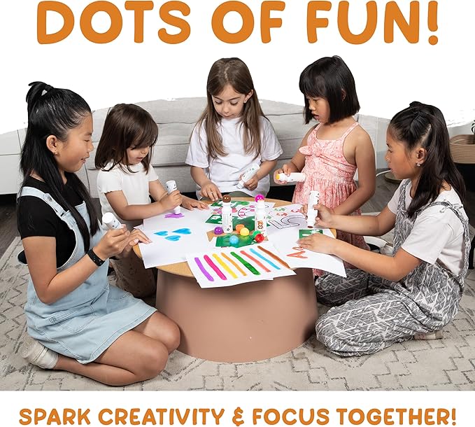 8 Washable Non-Toxic Dot Art Marker for Children Early Education, Fun Art Bingo Daubers Supplies with Alphabet Stencils and Activity Sheets