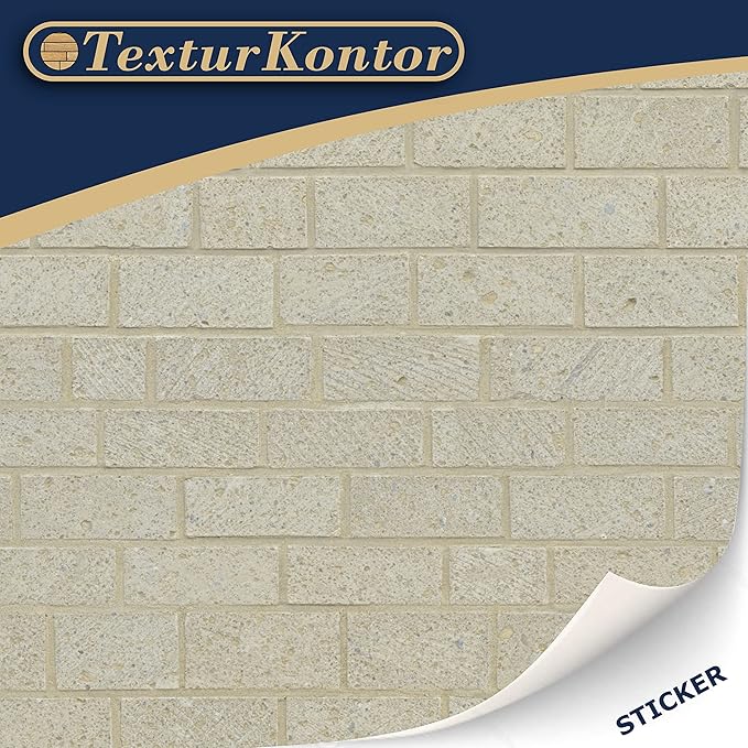 3 Sheets Self-Adhesive Brick Wall Cladding for Dollhouses Scale 1:12 (Sandstone Brick)
