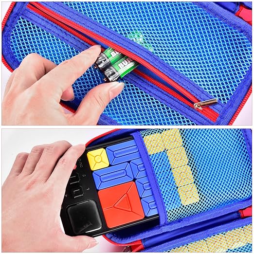 casmilee Case Compatible with Giiker Super Slide Brain Games, Brain Teaser Puzzles Organizer Storage Bag, Flow Slider Puzzle Game Holder (Blue)