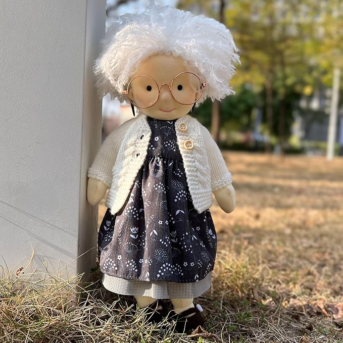 BlissfulPixie Handmade Soft Girl Rag Doll - Ella 12" with Cute Stuffed Plush, Ideal First Doll for Babies & Toddlers