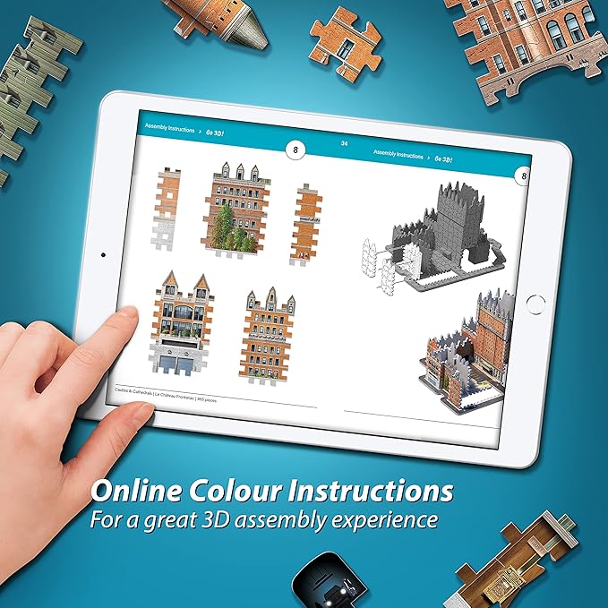 Wrebbit3D Château Frontenac 3D Puzzle | 865 Jigsaw Puzzle Pieces | Castles and Cathedrals Collection