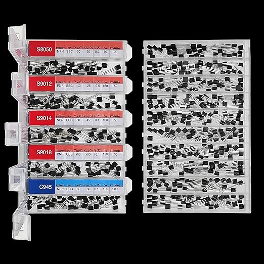 EEEEE 30 Kinds 1020pcs Assorted Type General Purpose TO92 Transistors PNP NPN Bipolar Power Transistor Assortment Kit with Individual Compartment