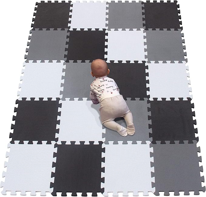 YIMINYUER® 20 Tiles (30cm×30cm×1cm Each Tile) Baby Soft Puzzle Play Mats, Kids Thick EVA Foam Floor, Toddlers & Children's Soft Interlocking Mat R01R04R12G301020