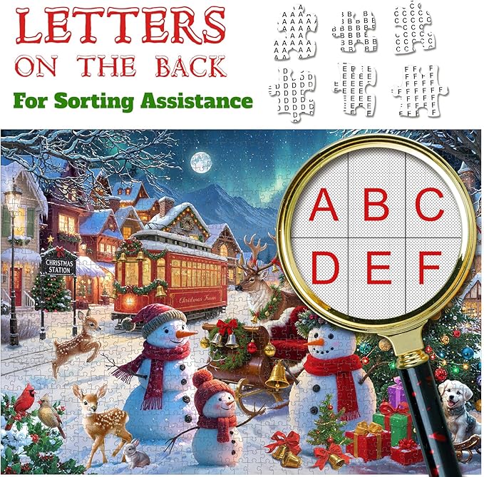 1000 Piece Christmas Puzzle for Adults Jigsaw Puzzle Medium Difficulty Fun Jigsaw Puzzle Gifts for Kids Age 8-10 and Up Christmas Puzzles 1000 Pieces(27.56 x 19.68 Inch)