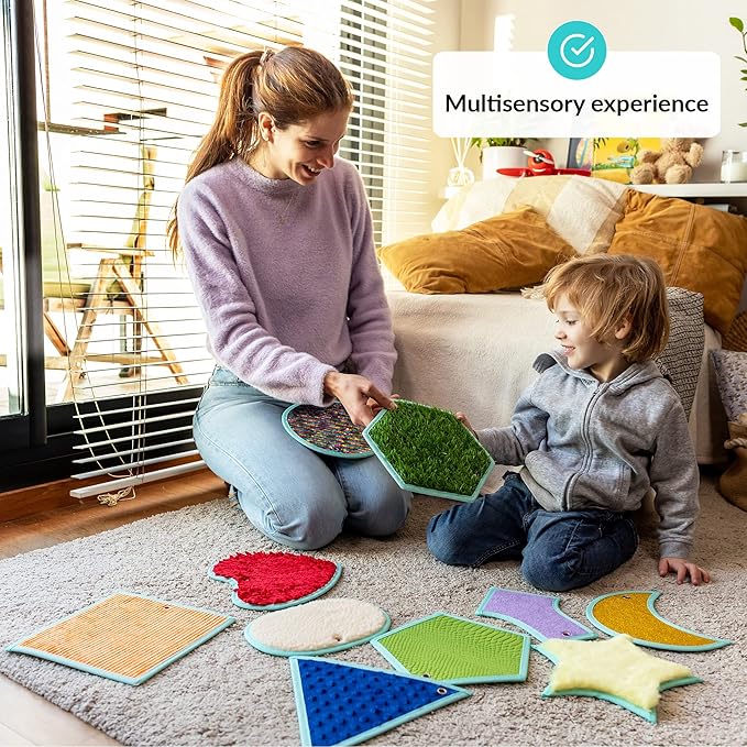 ODOXIA Sensory Mats for Autistic Children | Sensory Tiles for Kids | Sensory Wall Panel | Sensory Mats (Shapes) | Sensory Toys | Sensory Room Equipment | Sensory Disorder Toys for Tactile Play