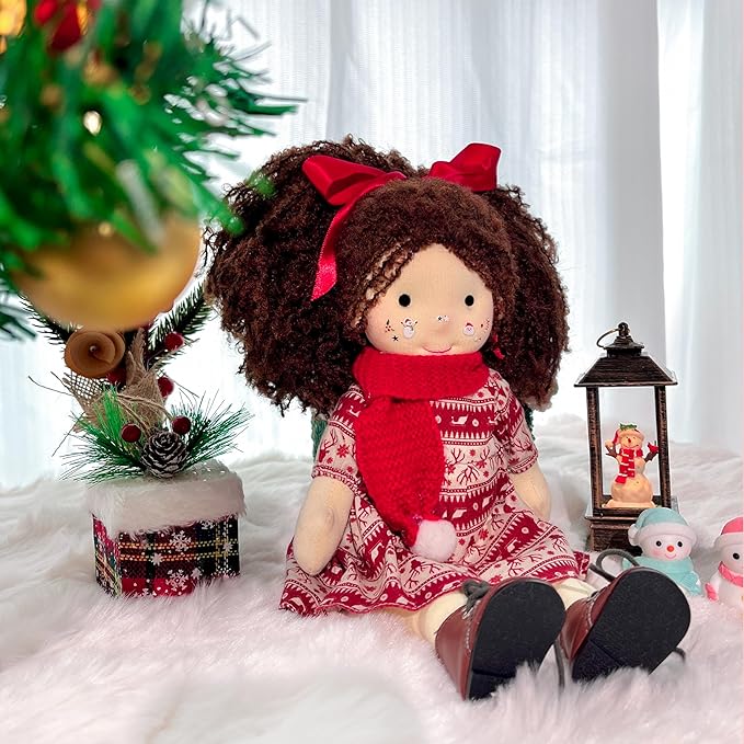 BlissfulPixie Waldorf Handmade Rag Doll - Personalized Collectors Plush Doll for Kids Birthday Present with Beautiful Present Box - Skylar 12"