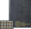 Uncle Paul 200 Pockets Coin Albums - 43x42 mm/1.7x1.6 inch Pocket Black Coin Book 10 Pages Coin Collection Holder Letter Size Coin Storage Book CS0220BK
