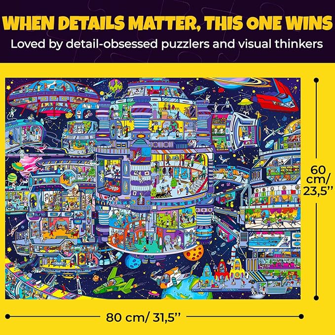 QUOKKA 1000 Piece Jigsaw Puzzle for Adults Galactic Tails – Premium Box Packaging with Extra Fun Challenges - Stunning Galaxy Dog Puzzle - Perfect for Relaxation & Creativity & Gift Giving