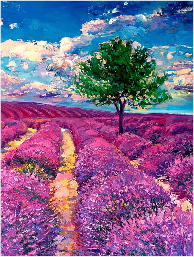 KI Puzzles 500 Piece Puzzle for Adults Aromatherapy Lavender Jigsaw with Scented Candle from Playview Brands