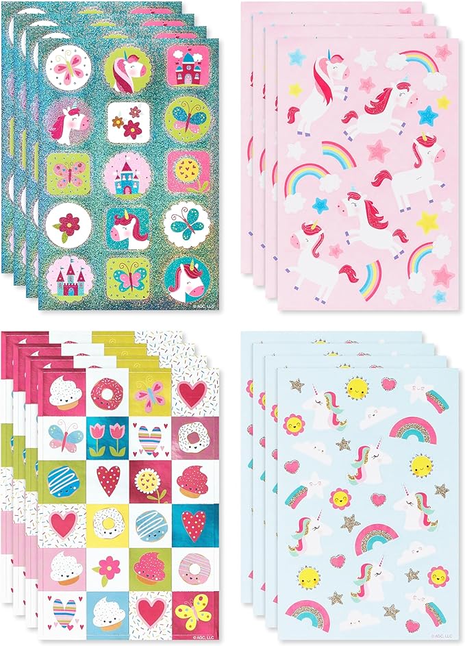 American Greetings 392-Count Bulk Stickers for Kids, Unicorns and Rainbows
