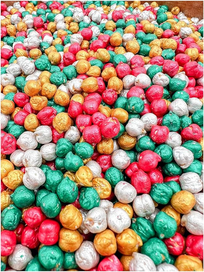 Colored Chickpeas for Sensory Play and Sensory Bins - Many Different Seasonal Colors (2 Cups, Christmas2)
