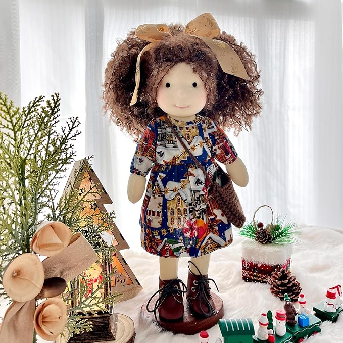 BlissfulPixie Easter Waldorf Doll - Handmade Rag Doll Plush Doll Birthday Present with Beautiful Present Box-Olivia 12"