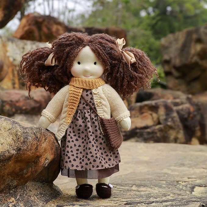 BlissfulPixie Ballerina 12" Waldorf Doll - Handmade Personalized Collectors Rag Doll for Kids Birthday Present with Beautiful Present Box