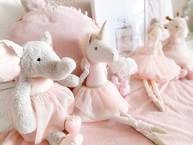 MON AMI Jolie The Unicorn Ballerina Princess Doll – 21”, Plush Unicorn Stuffed Animal Doll for Kids of All Ages, Use as Toy or Room Décor