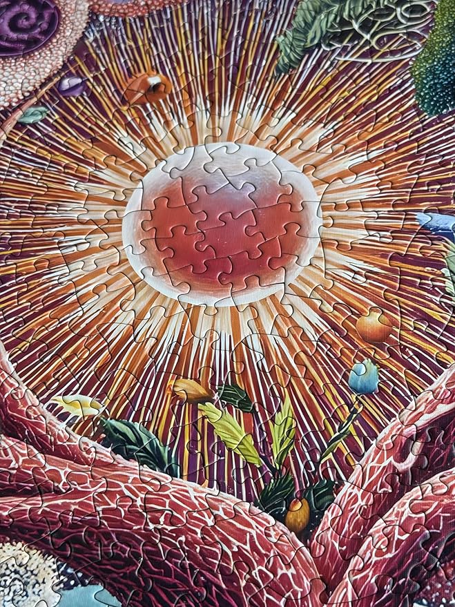 Puzzles for Adults 1000 Pieces: Tree of Life - Jupiter's Mysterious Garden, Irregularly Shaped Difficult Challenging Jigsaw Puzzle with Hidden Animal-Shaped Pieces, 6-Color-Zone on Back