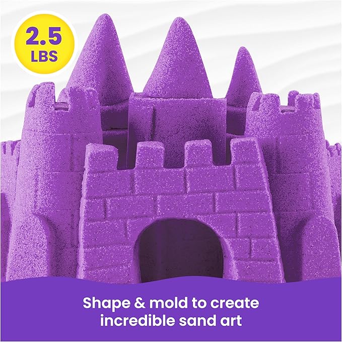 Kinetic Sand, 2.5lbs Purple Play Sand, Moldable Sensory Toys for Kids, Resealable Bag (Packaging May Vary), for Ages 3 and up