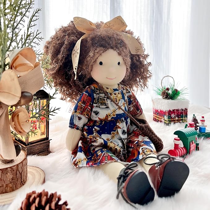 BlissfulPixie Easter Waldorf Doll - Handmade Rag Doll Plush Doll Birthday Present with Beautiful Present Box-Olivia 12"