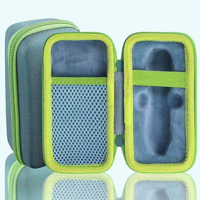 co2CREA Hard Case for 3Doodler Start+ Essentials (2024) 3D Pen Set - Storage Organizer with Custom Slots for Art Activity Set, Printing Filament Refill and USB Charger, Light Blue Case + Green Zipper