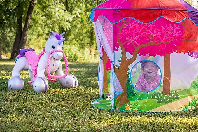 Kid Trax Easy Pop Up Kids Magical Play Tent, Large Front and Rear Openings, Carrying Case Included, Easy Storage, Magical Forest