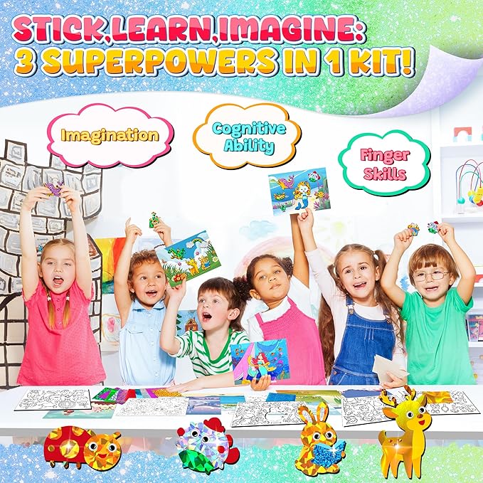 Sinceroduct Foil Art Kit for Kids, Princess Fun-Foil Art Craft Supplies for Kids Ages 4-8,Mess Free Coloring, Foils Foam Sticker,Children DIY Creative Activity Travel Toy,Birthday Gift for Boy & Girl.