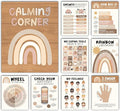 Hadley Designs 9 Calming Corner Posters For Classroom Must Haves For Teachers - 11x14 Calm Down Corner Supplies, Feelings Chart For Kids Ages 4-8, Feelings Wheel Poster, Boho Classroom Decor