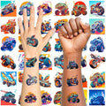 Aresvns Cool Monster Trucks Temporary Tattoo for Kids, 117 Pattern Cute Cars Cartoon Fake Tattoos for Girls Boys Goodie Bags Stuffers Birthday Party Decoration Supplies Summer Swimming Pool BBQ