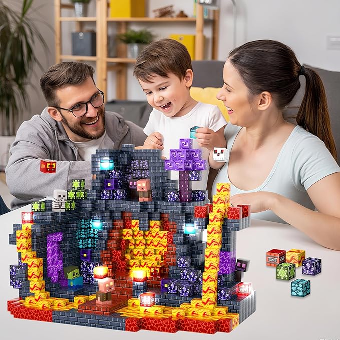 Magnetic Tiles Building Blocks for Kids Ages 3+, STEM Toys for Toddlers, 300PCS Magnetic Construction Set with Storage Bag, Educational Birthday Gifts for Boys & Girls (Mine)