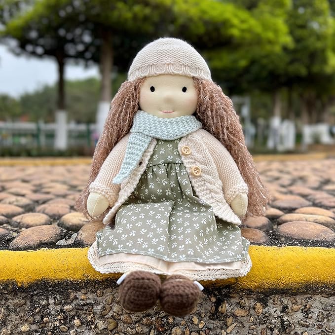 BlissfulPixie Waldorf Handmade Rag Doll - Personalized Collectors Plush for Kids Birthday Present With Beautiful Box-Lenka 12"