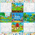 Reusable Sticker Activity Pad, 5 Large Size Scenes, 5 Coloring Pages & 270 Reusable Stickers, Statistic Sticker Pad for Preschool, Kids