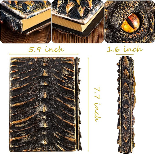 3D Dragon Eye Embossed Journal,Resin Engraving Notebook,Dnd notebook for Dragon Lovers ，Blank Paper,Hardcover Travel Notepad for Writing,Sketchbook,Collection,Gift,Decoration A4 and A5 Size (A5-Gold