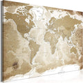 artgeist Textured Canvas Wall Art World Map 35x24 in - 1pcs Painting Canvas Prints Picture Artwork Image Framed Contemporary Modern Photo Wall Home Highland Cow Colorful k-C-0127-b-a