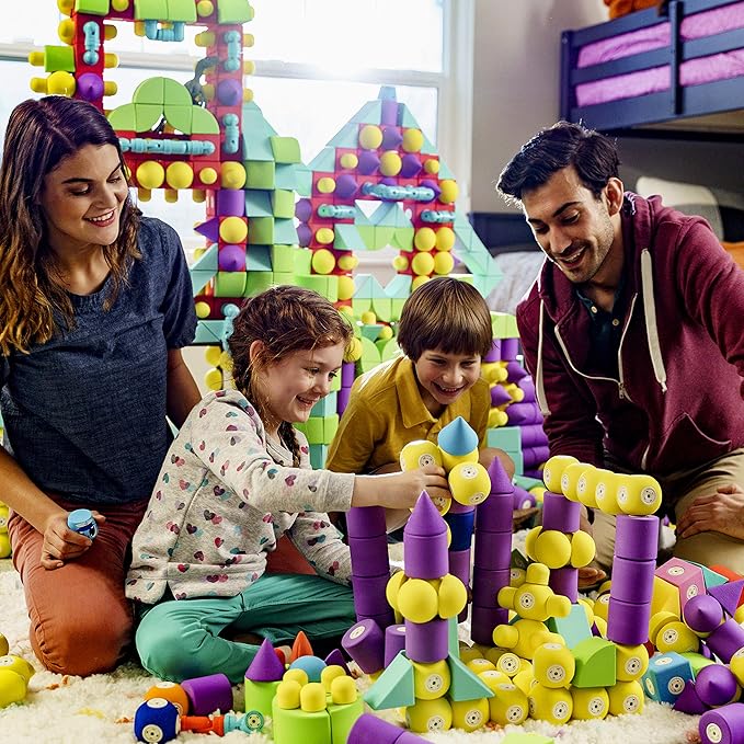 Blockaroo Magnetic Foam Building Blocks - 13-Piece Roadster, Bath Toys for Toddlers, Preschool Toys, Bathtub Toys, Sensory Toys, Blocks for Toddlers 3-5, Engineering Toys for Kids 3-5, Bath Blocks
