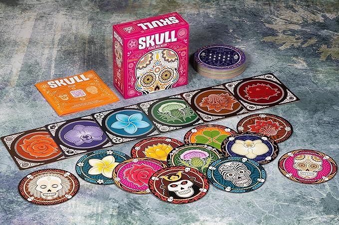 Asmodee Skull Party Game - Bluffing and Strategy Game, Family Fun for Kids & Adults, Ages 13+, 3-6 Players, 30 Minute Playtime