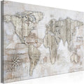 artgeist Pinboard World Map 35x24 in - Cork Board & Canvas Print Wall Art 1 pcs Memoboard with 50 Pins Noticeboard Message Board Image Picture Home Decor Travel Map k-A-0502-p-a