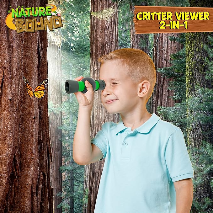 Nature Bound 2-in-1 Habitat with Microscope for Insects and Other Critters, Includes Lid and Removable Portable Microscope