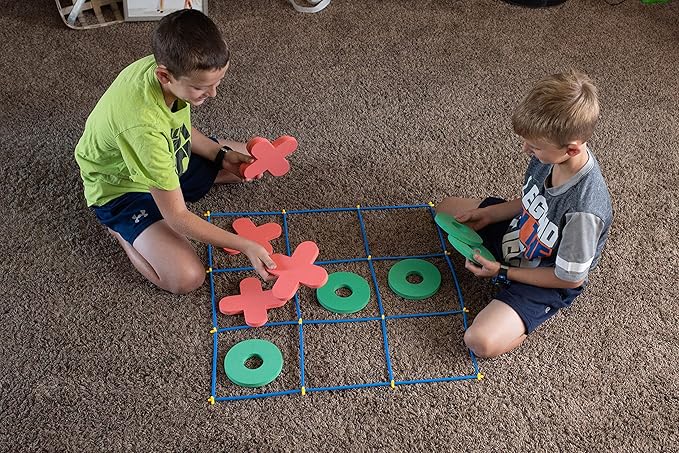 RAINBOW TOYFROG Jumbo Tic Tac Toe Set, Large Indoor/Outdoor Games, Backyard Fun for Kids & Adults, Party Play with Carry Bag