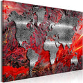 Artgeist Pinboard World Map 35x24 in - Cork Board & Canvas Print Wall Art 1 pcs Memoboard with 50 Pins Noticeboard Message Board Image Picture Home Decor Travel Map k-A-0505-p-c