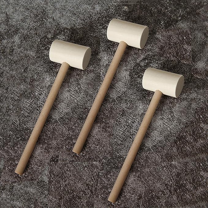 18 Pcs Mini Wooden Hammer Creative Pounding Educational Mallet for Boys and Girls