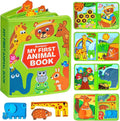 Quanquer Animal Busy Book for Toddlers 1-3 - Montessori Sensory Felt Activity Book for 1 Year Old Boys and Girls, Educational Travel Toy for Airplane Car, Christmas Birthday Gifts for Toddlers