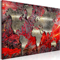 artgeist Pinboard World Map 35x24 in - Cork Board & Canvas Print Wall Art 1 pcs Memoboard with 50 Pins Noticeboard Message Board Image Picture Home Decor Travel Map k-A-0505-p-d