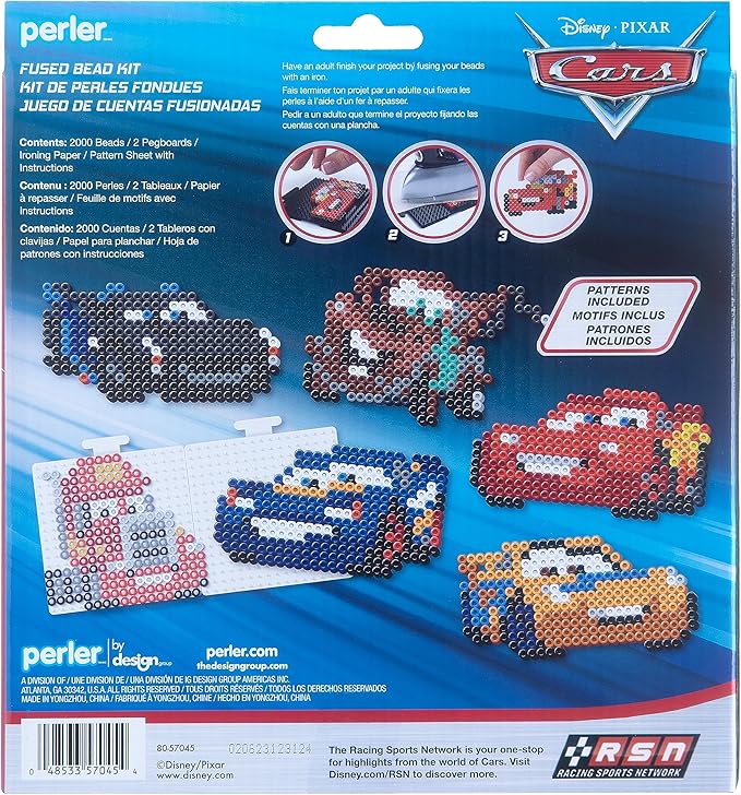 Perler 80-57045 Disney Pixar's Cars Fused Bead Craft Activity Kit, Includes 6 Patterns, Multicolor, 2004 Pieces